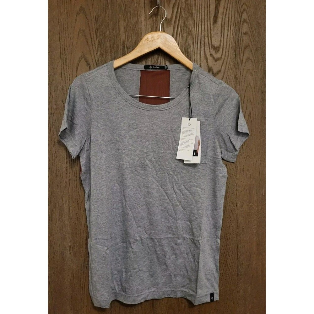 Satva Movement Women's Gemma Racerback Tee Heather Grey Yoga Size Small